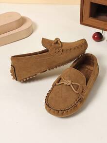 1 双婴儿经典平底鞋，时尚英式乐福鞋，春/秋 - 棕色 - 查看 5