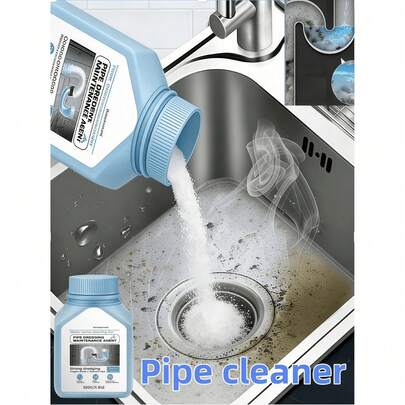 1pc/25g Not Recommended, 1pc/110g Upgraded Version, 1pc/320g Popular Size, Drain Cleaner Powder. Suitable For Kitchen, Bathroom, Christmas, Cleaning Products, Christmas Gift, Bathroom, Drain, Toilet, Kitchen Clogged Pipe Cleaning Powder, Household Cleaning. Pour An Appropriate Amount Of Powder Into The Clogged Sink Or Drain Pipe, Wait 15-30 Minutes For It To Dissolve.