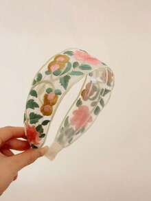 1pc Floral Print Boho Style Polyester Woven Embroidered Headband - Multicolor - View 8