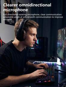 Wired Gaming Headset, 3.5mm Microphone Headphones Compatible With Desktop, Laptop, Gaming Console, Smartphone - View 8