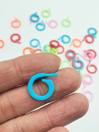 50个小型编织记号扣，彩色迷你塑料锁扣记号扣，编织行数计数器，DIY手工防滑夹