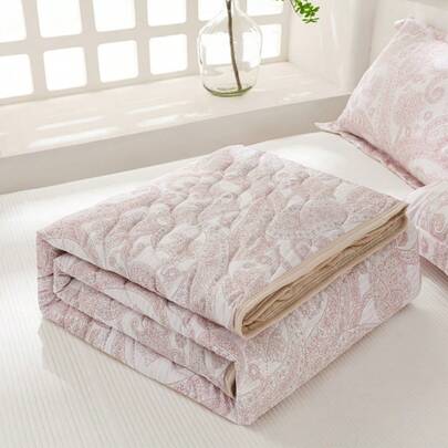 1pc Ultra-Soft Cooling Comforter - Lightweight All-Season Bedding With Contemporary Floral Checkered Pattern, 100% Polyester, Machine Washable For Single/Double Beds, Hotels, Camping & Home Decor, Hotel Luxury Bedding | Modern Quilted Design | Soundwave Technology Embossed