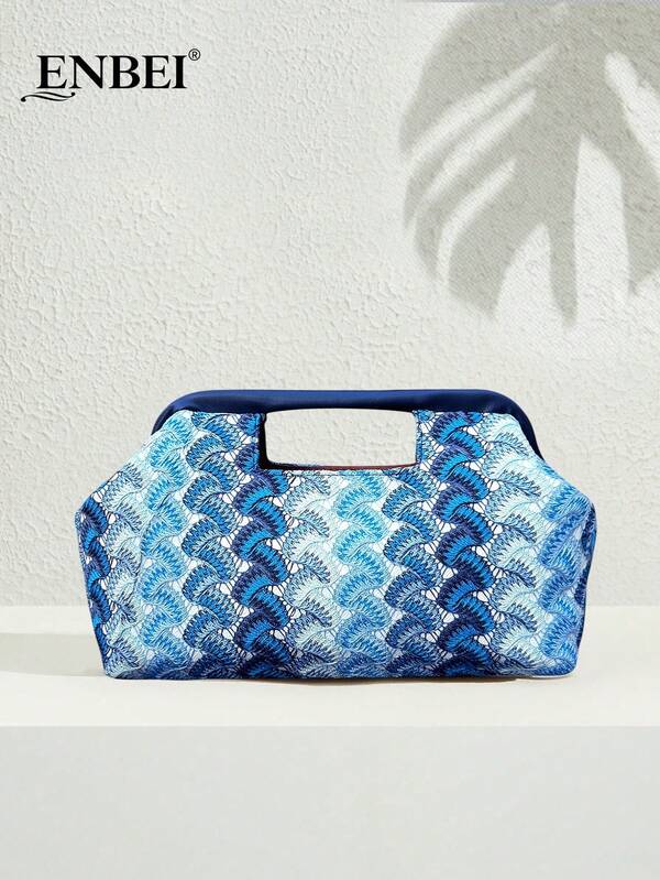  ENBEI Exquisite Retro Knitted Cloud Clutch - Cosmetic Bag, Hollow V-Shaped Pleated Clutch, Women's Beach Bag, Fashion Shell Bag, Minimalist Multifunctional, Elegant Fashion Evening Bag. Suitable For Parties, Dinners, Weddings, Dates And Shopping. It Is The Perfect Mother's Day Gift, Sparkling Holiday Gift Or Christmas Gift.