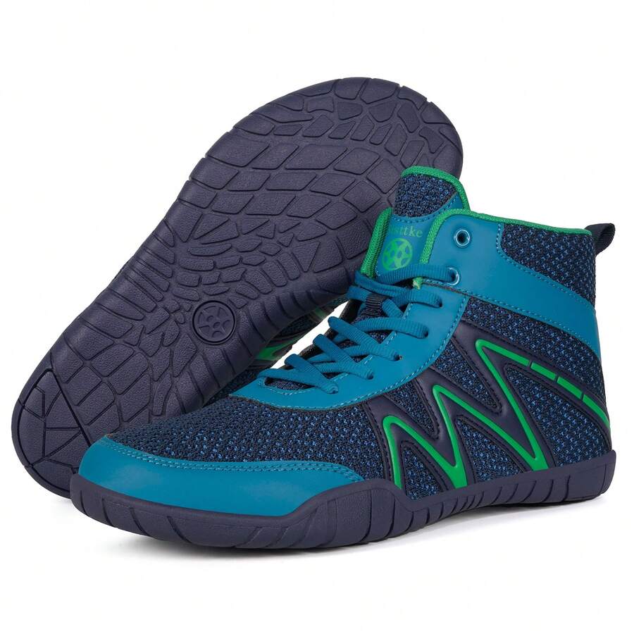 Wrestling Shoes Mens Boxing Shoe Fitness Sneakers Zero Drop Sole - Royal Blue - View 1