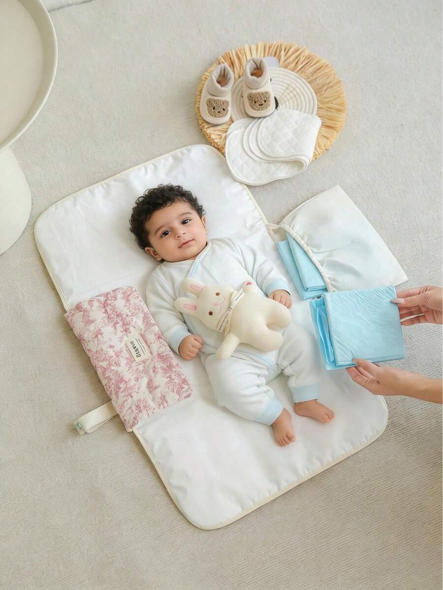 1pc Multi-Color Diaper Bag, Portable Foldable Stroller Hanging Diaper Organizer - Multicolor - View 1