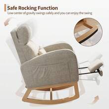 Chaise Lounges - Grey + Linen - With Foot Pedal - View 4