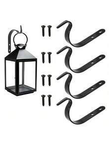 4/8pcs Iron Wall Hooks, Suitable For Hanging Plants, Baskets, Wind Chimes, Gardening Baskets, Lanterns And Clothes, Suitable For Country Style Decor. Multi-Functional Hooks Can Be Used To Hang Plants, Lanterns, Bird Feeders, Wind Chimes And Other Home Decor, Gardening Items, Easter Decorations, Etc. - Hook Up - View 6