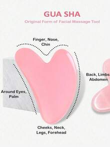 2pcs Gua Sha Tool Set: 1 Double-Head Massage Roller, 1 Heart-Shaped Gua Sha Board. Facial Massage Can Reduce Puffiness, Soothe And Soften The Skin, Leaving The Skin Radiant. - View 11