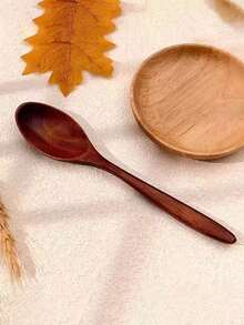 2pcs Wooden Rice/Soup Spoon, Long Handle Large Serving Spoon For Eating Rice, Soup, Porridge - View 5