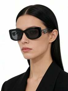 Prada Black Frame Women's Sunglasses, UV Protection, Summer Beach Style - Black - View 1