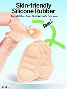 QKC 1 Cặp đệm gót chân, chống trượt, bền chắc, bảo vệ gót chân, vừa với giày lớn hơn một cỡ, lót giày gel thoải mái cho cả nam và nữ, dụng cụ chăm sóc chân, gel mềm có keo dính. - Màu be - Xem 4