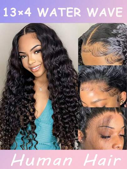 Long Hair Water Wave Wig With 200% Density,Pre Plucked Pre Cut Lace Front Human Hair,Put On And Go Glueless Human Hair Wig For Women,Pre Plucked Curly Human Hair With Baby Hair,Natural Color Wig,Gift Wig For Women,Ideal For Gorgeous Human Hair Wigs,13X4 Transparent Lace Front Water Wave Wig Comes Pre-Plucked With Natural Hairline,Perfect For Everyday Use And Versatile Styling,Easy Hairstyleo(Bob Wigs 8-16inch).