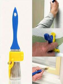 1pc Multi-Function Edging Brush Set, Manual Painting Tool, Plastic Handheld Clear Cutting Brush With Wooden Handle, Suitable For Decorating Walls, Ceilings, Window Frames And Narrow Surfaces - A - View 6
