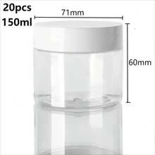 12pcs/Set 30/50/60/80/100/150ml Plastic Empty Jars With White Lids, Cream Containers, Food, Travel Bottles, Household Items - Multicolor - View 10