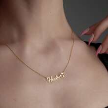 1pc Personalized Stainless Steel Name Necklace, Football Pendant, Jersey Number Necklace, Sports Jewelry Gift, Football Player Gift, Mother's Day Gift, Family Birthday Gift, Christmas Gift, Valentine's Day Gift, Rose Gold Fashionable Autumn Style, Retro Style, Neutral Style, Minimalist Style, Leisure Style, Style, Gothic Style, Punk Style. Customized - Multicolor - View 3