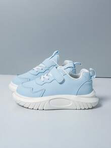 Giày thể thao trẻ em kiểu dáng thường ngày, có khóa dán, thời trang và tiện lợi, thích hợp cho mùa xuân/hè. - Màu xanh nhạt - Xem 1
