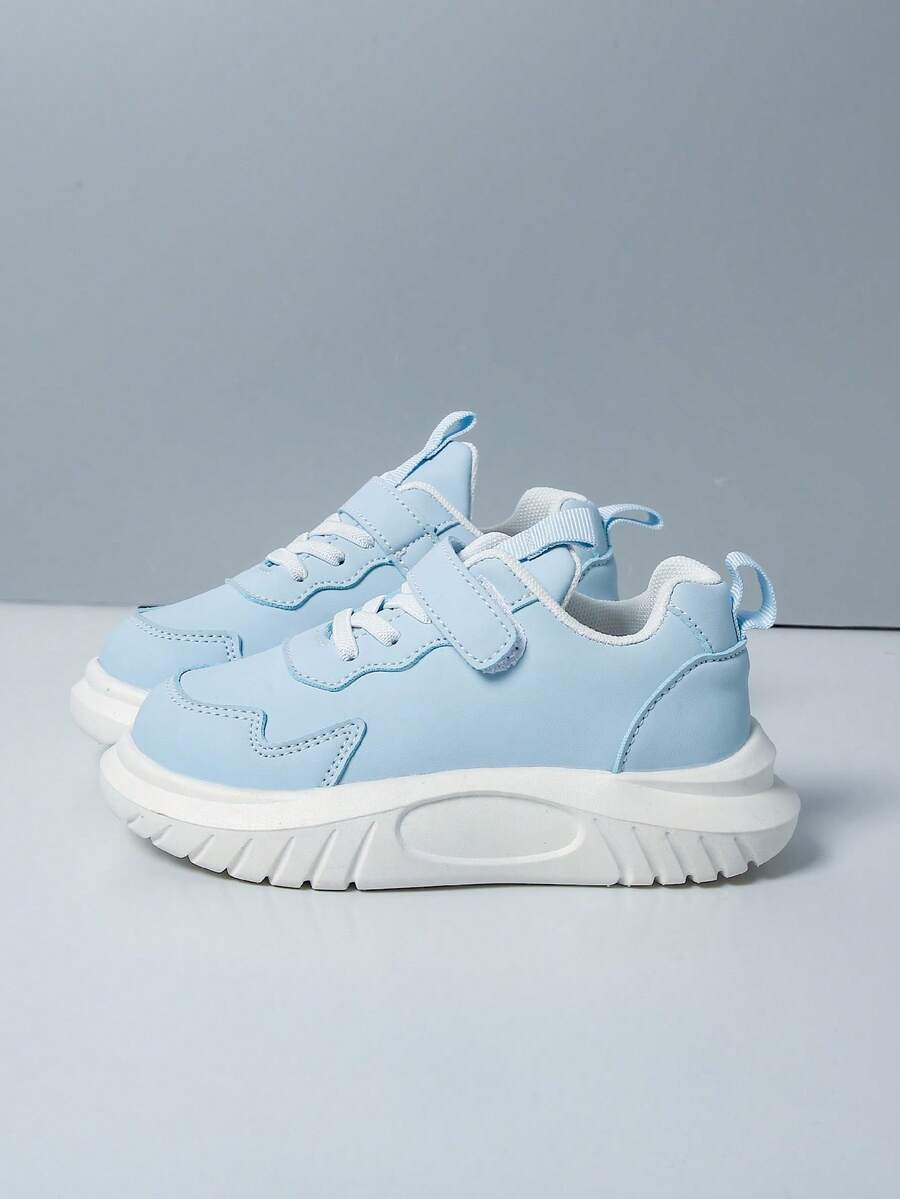 Giày thể thao trẻ em kiểu dáng thường ngày, có khóa dán, thời trang và tiện lợi, thích hợp cho mùa xuân/hè. - Màu xanh nhạt - Xem 1