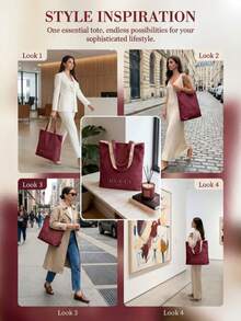 Gucci 1pc Double-Sided Pink & White Large Capacity Women's Portable Cosmetic Bag, Fashion Daily Travel Makeup Pouch - Hot Pink - View 2