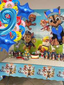 Bộ trang trí bóng bay chủ đề Paw Patrol - Bóng bay số lớn màu xanh dương 32 inch, bóng bay cao su cao cấp 12 inch in hình các nhân vật Chase, Mar Shall, Rubble, Skye, hoàn hảo cho tiệc sinh nhật, lễ hội, lễ tốt nghiệp, kỷ niệm và tất cả các loại tụ họp lễ hội, đồ dùng tiệc cho mọi lứa tuổi, đạo cụ phông nền chụp ảnh, dễ dàng bơm hơi và lắp ráp cho các sự kiện trong nhà và ngoài trời. - Chase Balloon - Xem 8