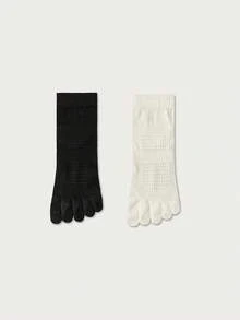 1/2/3/6 Pairs Men's Multicolor Toe Socks, Five Finger Socks, Thin Mesh Breathable Fashion Minimalist Versatile Ankle Socks, Suitable For Spring And Summer - Multicolor - View 11