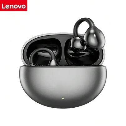  Auriculares Bluetooth con clip para la oreja Lenovo EA410, efecto de sonido panorámico, uso cómodo, larga duración de la batería, diseño abierto, cómodo, cancelación de ruido ambiental, auriculares inalámbricos originales Lenovo EA410 con larga duración de la batería