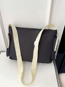 Japanese Style School Backpack, Versatile Minimalist Large Capacity Bag, Transparent Jelly Satchel Shoulder Crossbody Bag For Women - Black - View 8