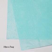 蓝色亮片薄纸，卡其色金色闪光礼品包装纸 - 多色 - 查看 9