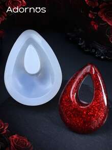 1 Khuôn silicon hình giọt nước rỗng kiểu Gothic dùng làm mặt dây chuyền, mặt dây chuyền epoxy, móc khóa, vòng cổ nhựa, quà tặng thủ công DIY. - trắng - Xem 3