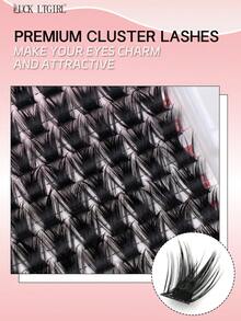 LUCK LTGIRL 192/384/576PCS Voluminous 3D Cluster Lashes DIY Eyelash Extensions C/D Curl 10-16mm Natural 3D Faux Mink Wispy Lashes Voluminous Fluffy Lightweight Soft Reusable - View 8