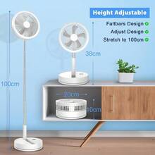 9 Inch Portable Foldable Oscillating Fan, 7200mAh Rechargeable Desk Fan With Remote, USB-C Quiet Standing Fan For Bedroom Home Travel Camping - Desk Fan - View 8