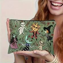 'S Whimsical Animal Pattern Multifunctional Travel Makeup Bag, Emergency Snack Pouch, Durable Zip Storage Bag, Machine Washable Minimalist Design, Suitable For Toiletries, Ideal For Travel, Vacation, Business, Fitness, And Camping - 1 cái - Xem 1