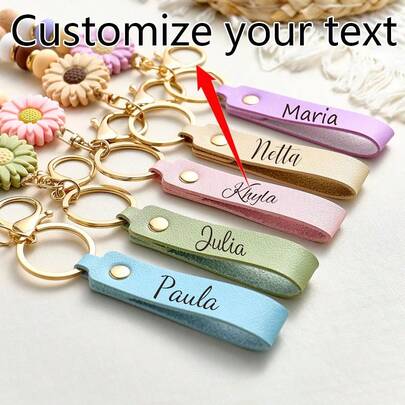 Custom Engraved Silicone Daisy Keychain, Personalized Flower Keyring With Name/Text, Boho Silicone Beaded Key Chain, Cute Gift For Her, Birthday, Graduation & Bag Accessory