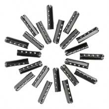 24 Pieces Metal Aglets For Shoelaces DIY Repair Tips Replacement Ends For Paracord Hoodies Sneakers Canvas Shoes Black - 如圖所示 - 查看 1