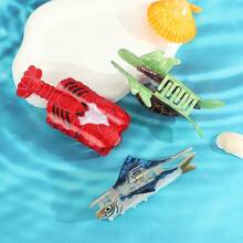 1pc Ocean Series Acrylic Printed Claw Clip With Small Fish, Turtle, Lobster, Hair Claw, Vacation Style Unique Niche Hair Clip - Multicolor - View 3