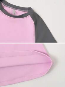 NcmRyu 1 pieza Camiseta deportiva de manga corta y ajustada de unicolor para , de verano - Rosa - Ver 4
