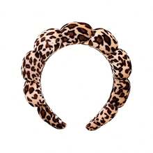 Fascia per capelli con stampa leopardata, fascia per il viso per la pulizia del viso e il trucco, fascia per la cura del viso da donna, regalo SPA, adatta per feste, uso quotidiano, portatile e leggera, cerchietto per capelli, accessorio per capelli, adatta per trucco, cura della pelle, lavaggio del viso, bagno - Multicolore - Visualizzare 7