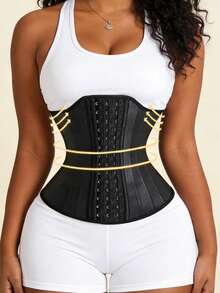 1pc Latex Waist Trainer With 25 Steel Bones, For Weight Loss And Body Shaping, Suitable For Exercise - Multicolor - View 10