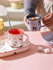 380毫升三丽鸥陶瓷马克杯，可爱卡通猫咪、美乐蒂、酷洛米、肉桂狗图案，光滑釉面，防滑底座，耐热，可微波炉加热，易于清洁，建议手洗，适合女孩、青少年、办公室、家庭使用，也是馈赠佳品，三丽鸥粉丝必备。 - 彩色 - 查看 10