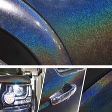 1 Roll Rainbow Holographic White Car Wrap Vinyl Film, Self-Adhesive, Waterproof, UV-Resistant, Suitable For Vehicle Exterior And Interior Decoration, High Temperature Resistant, Applicable To Various Car Models, Exquisite Appearance - One Size Fits All - View 7
