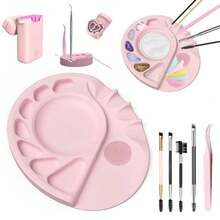 Paleta de silicona multifunción para maquillaje, sombra de ojos, esmalte de uñas y gel, bandeja para herramientas de belleza de uñas - Multicolor - Ver 1