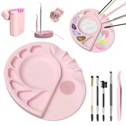 Silicone Makeup Mat Palette Multi Function Liquid Foundation Eye Shadow Nail Art Gel Pad Tray Palette Nail Beauty Tools