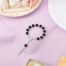 100Pcs Baptism Gift Set In Bulk, Including 25 Black Cross Baptism Gifts, 25 Drawstring Stiff Gauze Bags, 25 Thank-You Kraft Paper Labels, 25 Baptism Party Wedding Supplies Gifts, And White Boxes - View 4