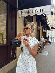 Elegant Floral Print Patchwork Casual Party Dress, Graceful Women Long Dress For Holiday White Summer - 粉色 - 查看 10