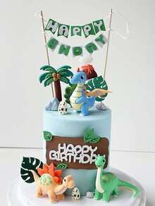 1 chiếc đồ trang trí bánh hình khủng long bằng cao su mềm hoạt hình - Chủ đề rừng rậm: Khủng long bạo chúa Tyrannosaurus Rex, Triceratops, Brachiosaurus, thích hợp cho tiệc sinh nhật trẻ em và tiệc mừng em bé chào đời, không có chức năng chơi, không dành cho trẻ em chơi. - Nhiều màu - Xem 8