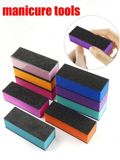 1/5/10pcs Nail File Buffer Block Sanding Nail Polishing Sponge Buffing Nail Care Tools, Nail Products, Nail Tools, Nail Art Tools, Back To School, Nails, Nail Pressing Tools