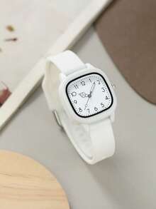 10只装女士礼品硅胶手表，时尚休闲方形表盘石英腕表组合套装（不含表盒） - 彩色 - 查看 18