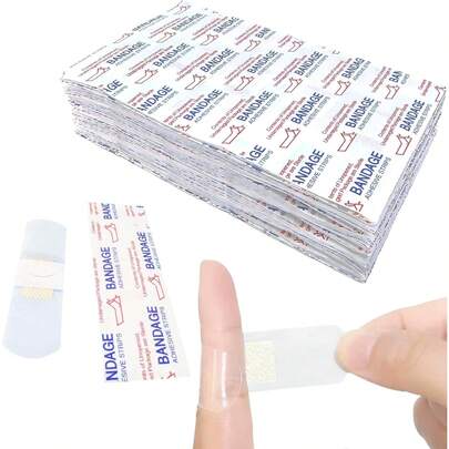 50/100/200 Pcs Clear Adhesive Bandages Waterproof PE Bulk Bandages