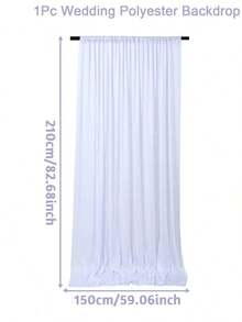 1pc/2pcs White Wedding Backdrop Curtain, White Milk Silk Backdrop Curtain, White Polyester Photography Background For Wedding Party Ceremony Stage Decor, Bridal Party, Anniversary Party Stage Decor, Shower Birthday Party Home Room Photo Backdrop Decor White Satin Party Curtain Background Decoration,Christmas New Year Photograph Props - White - 查看 5