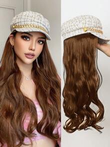 26-Inch Beret Wig With Curly Hair, Elegant And Fashionable, High-Temperature Synthetic Long Curly Wig, Suitable For Women's Daily Wear. - Multicolor - View 4