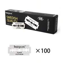 Razor Blades For Barbers, Double Edge Razor Blades, Men's Razor Blades For Shaving, Stainless Steel Professional Barber Tool - Black - View 9